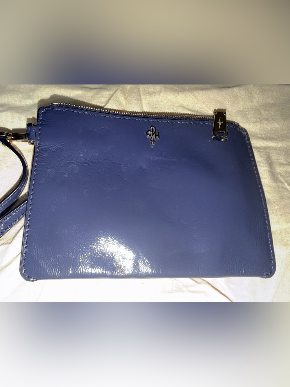 Cole Haan Navy Patent Wristlet Clutch